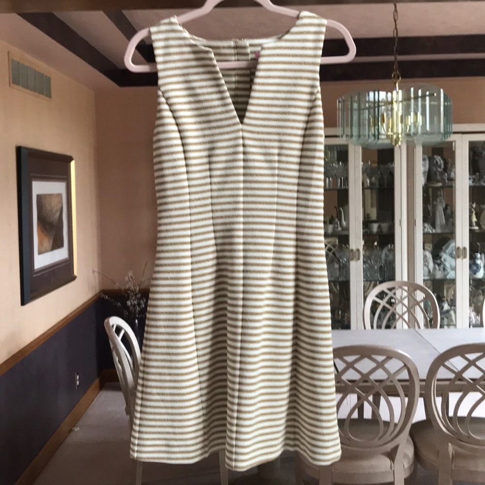 Lilly Pulitzer Brielle Metallic Gold Striped Dress